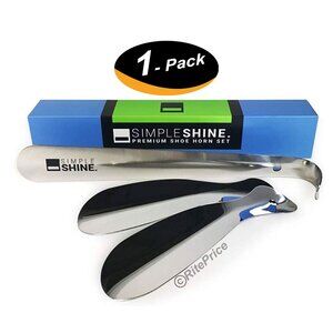 Premium Stainless Steel Shoe Horn Set Two 7" Short And One 12" Long (1 Pack)-New